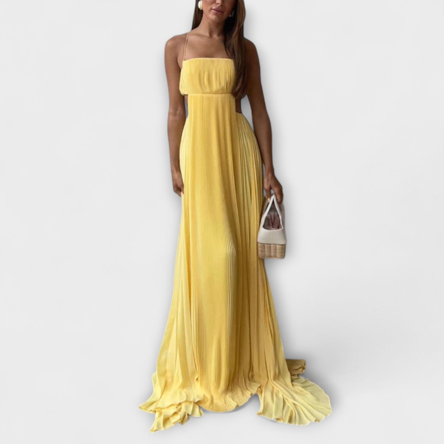 Chic Pleated Cutout Maxi Dress for Any Occasion