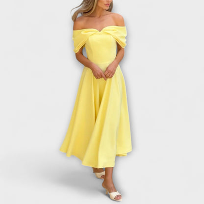 Romy - Off-the-Shoulder Draped Maxi Dress for Events