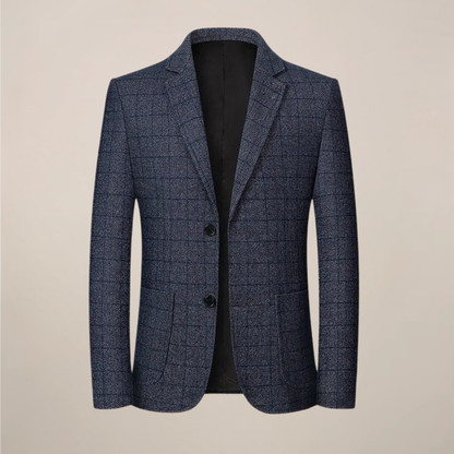Men’s Slim Fit Plaid Blazer – Vintage Check Style for Events