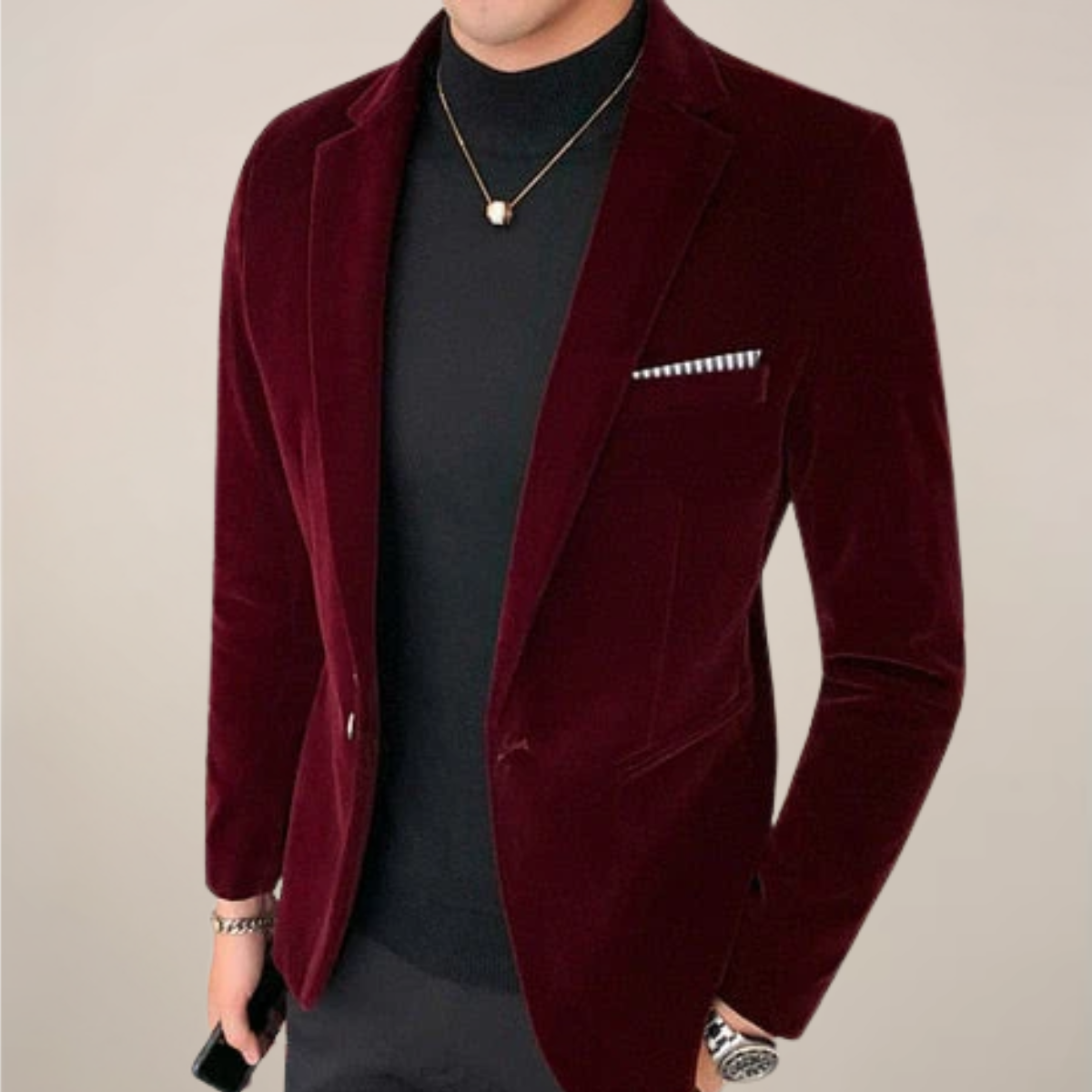 Men's Velvet Blazer for Formal Events