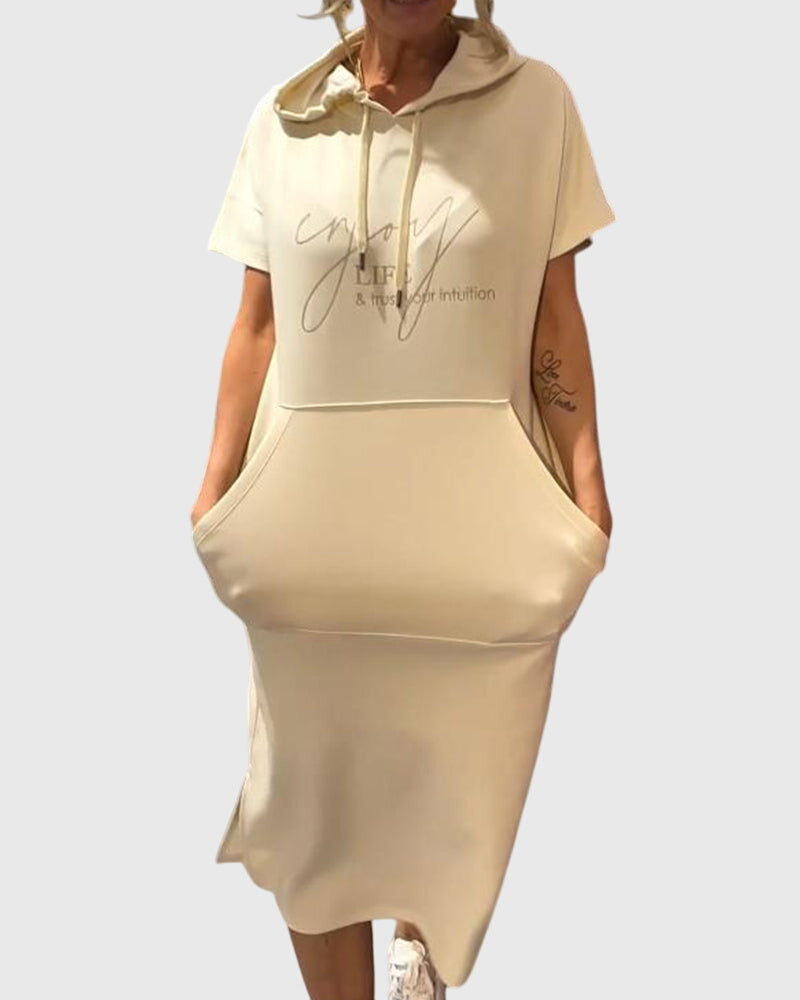 Chic Cotton Hoodie Dress for Everyday Wear