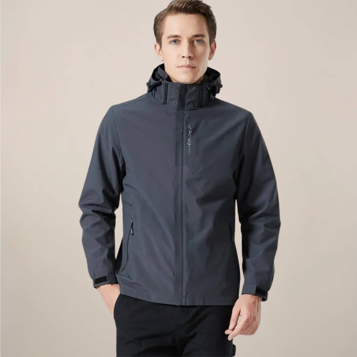 Unisex Stand Collar Windbreaker Jacket – Stylish Outdoor Layer