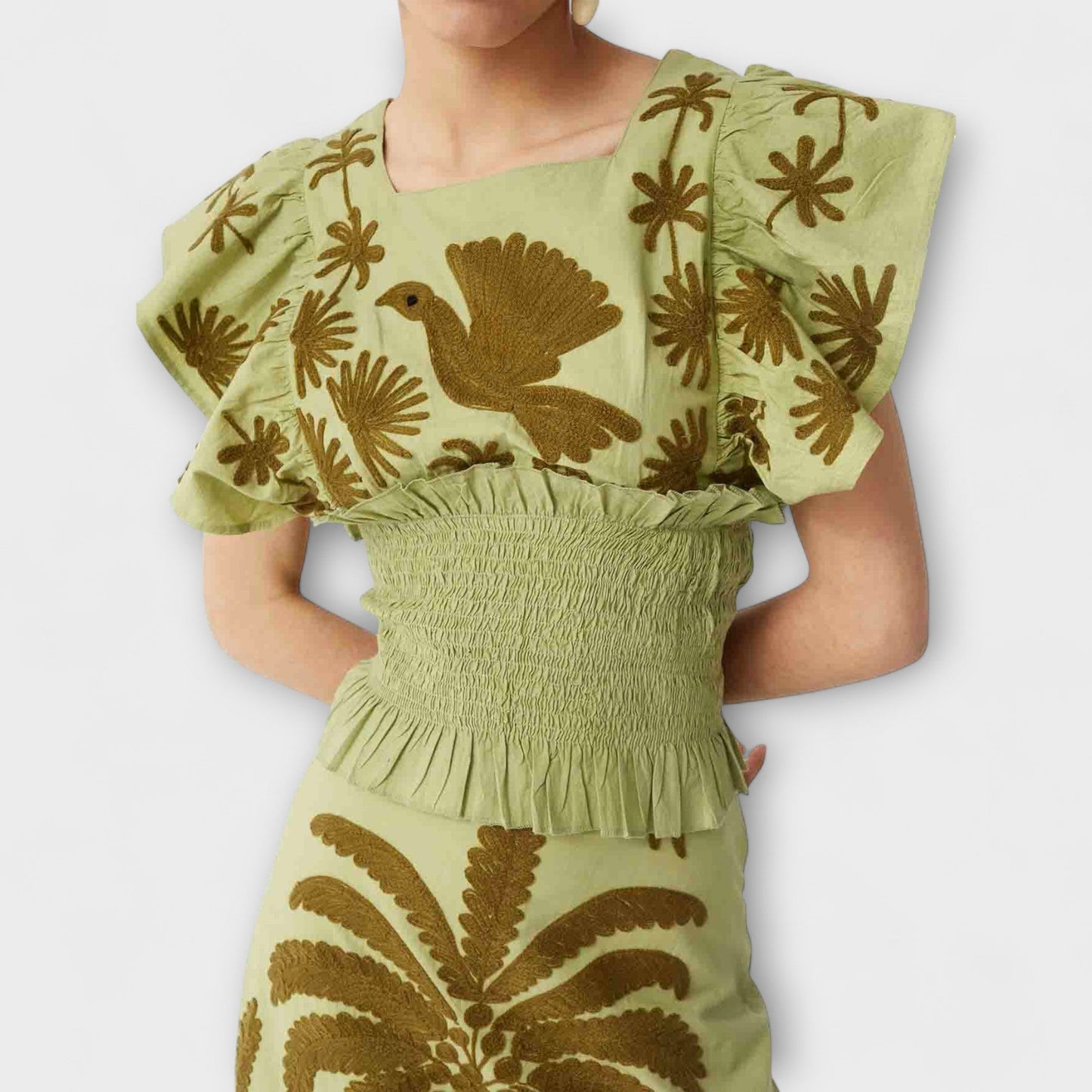 Chic Palm Tree Print Dress for Summer Events