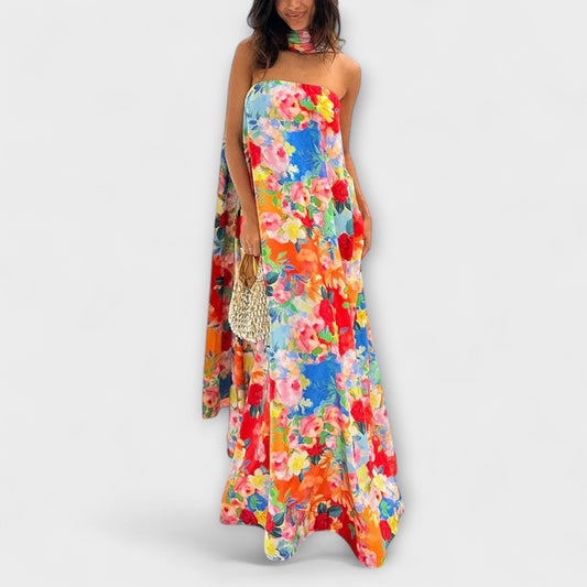 Floral Off-Shoulder Maxi Dress for Events