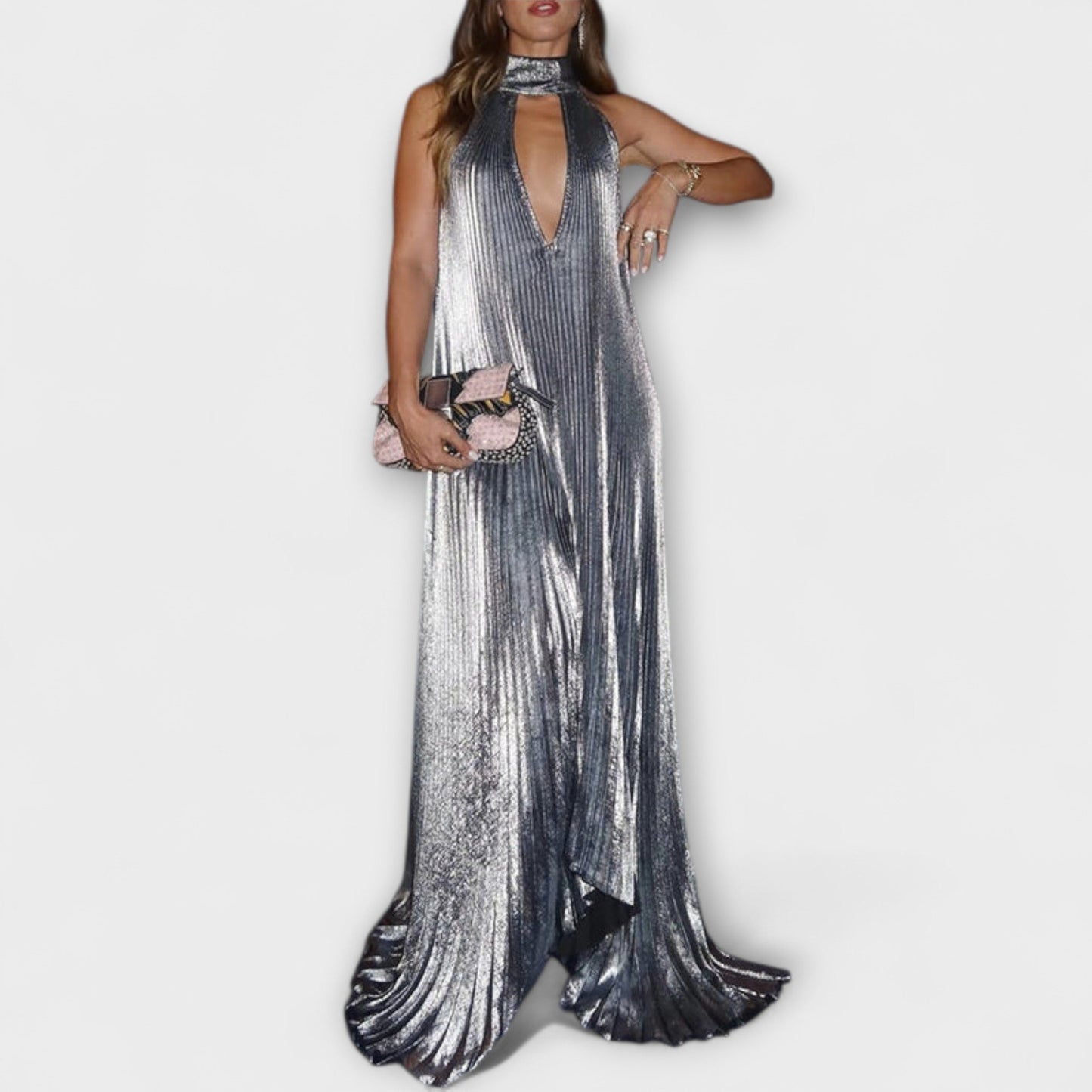 Calliope - Shimmering Pleated A-Line Prom Dress for Special Occasions