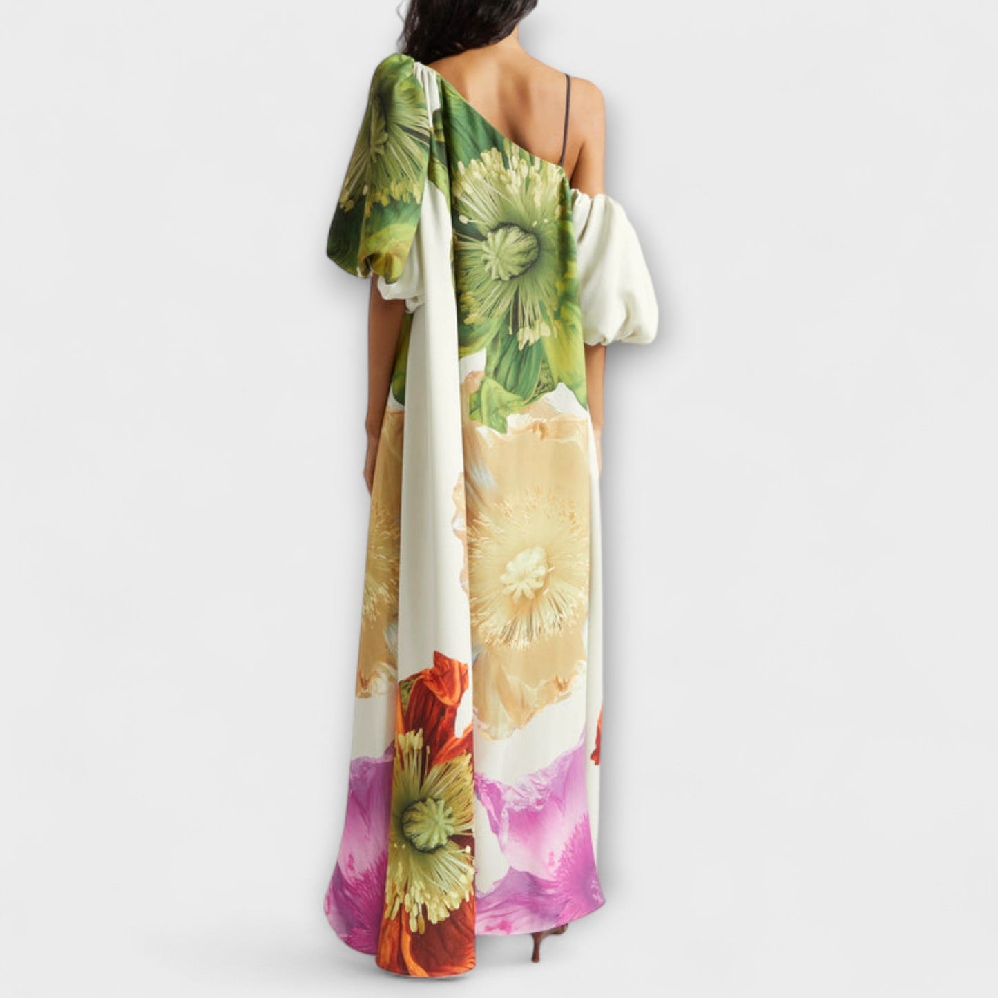 Floral Asymmetrical Maxi Dress for Events