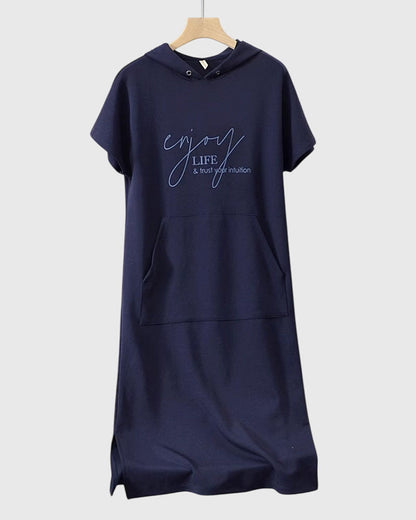 Chic Cotton Hoodie Dress for Everyday Wear