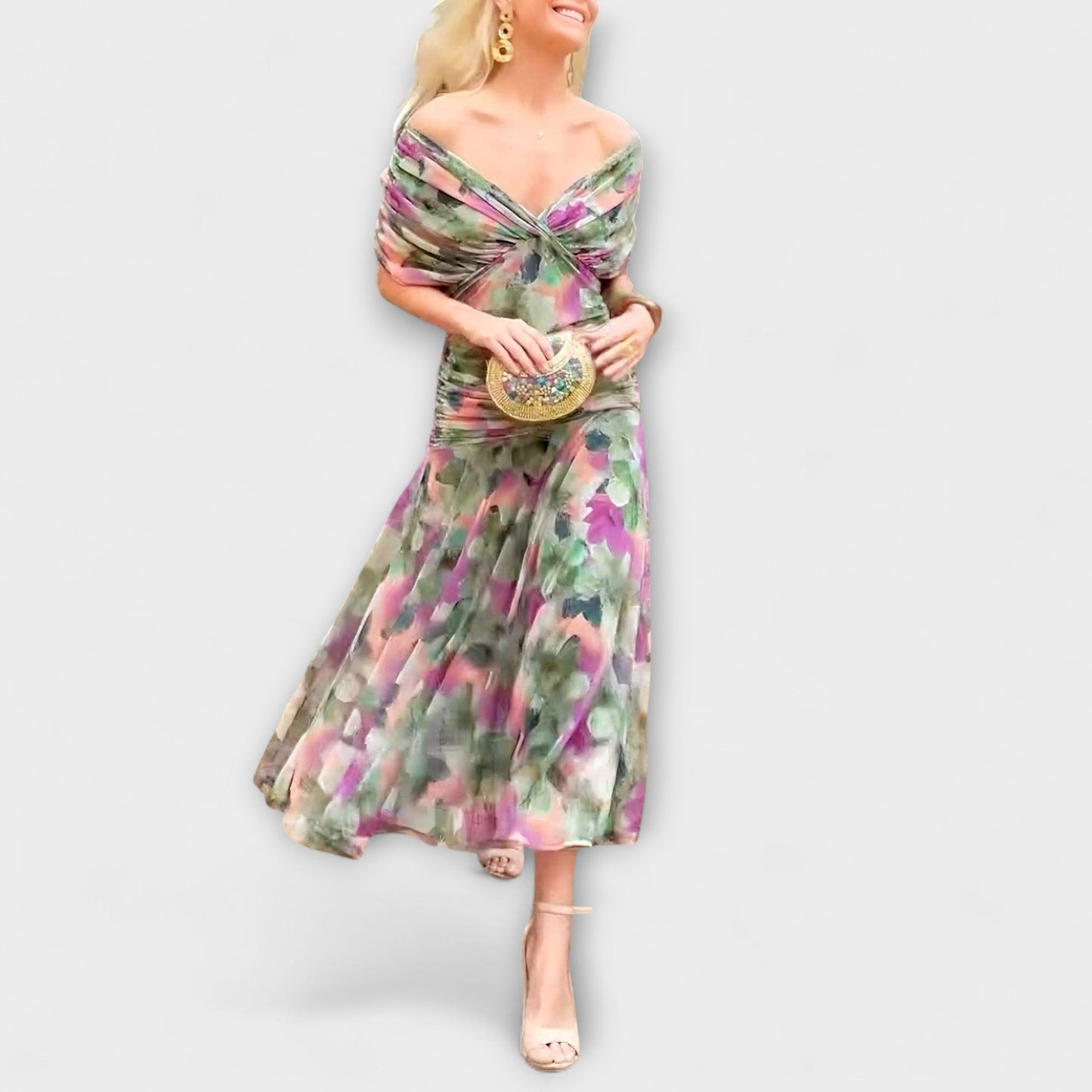 Aurora - Chic V-Neck Maxi Dress for Any Occasion