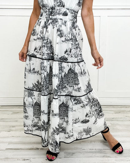 Eliza | Classic Toile Maxi Dress for Any Occasion