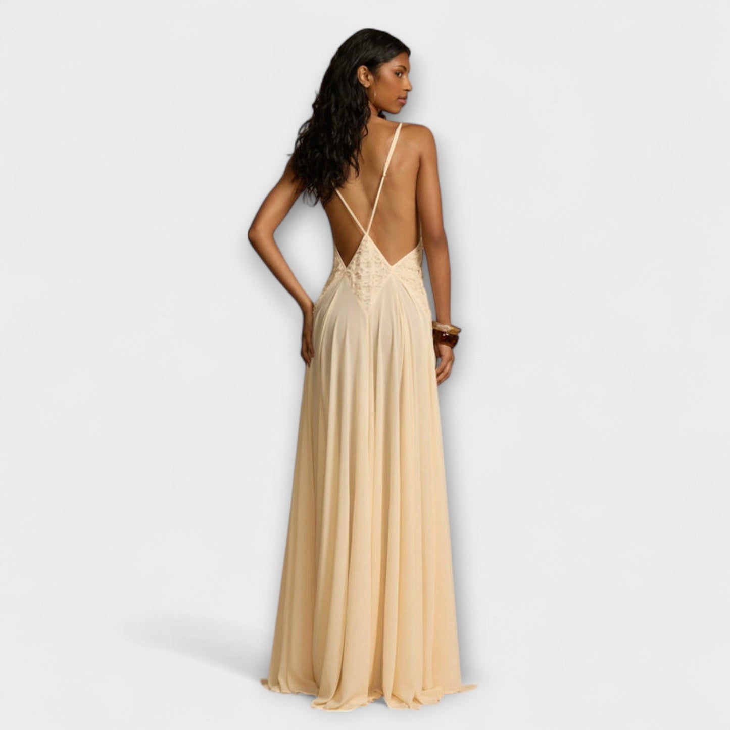 Chic Maxi Dress with Deep V-Neck for Any Occasion