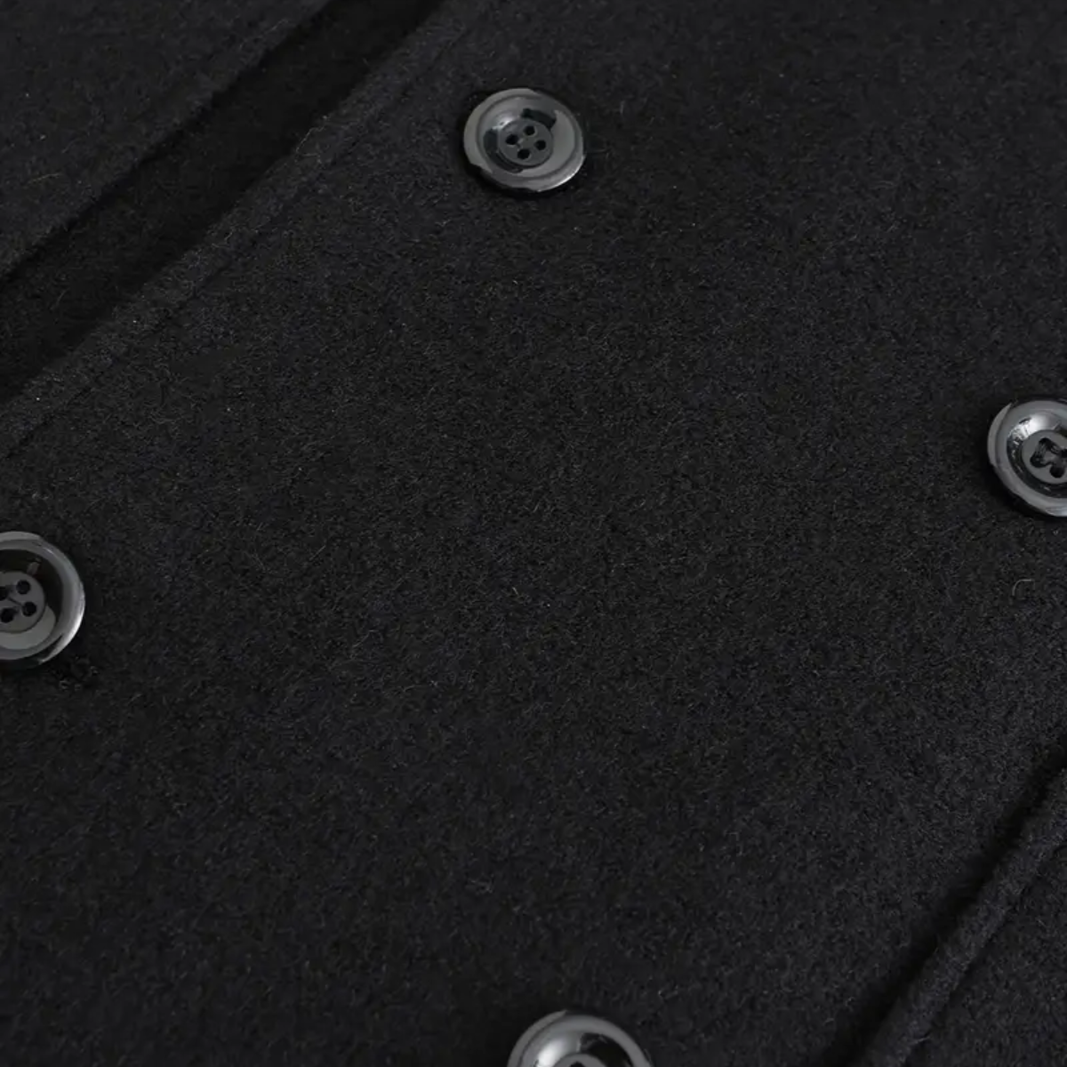 Men’s Black Double-Breasted Overcoat – Stylish Long Coat for Office & Winter Events