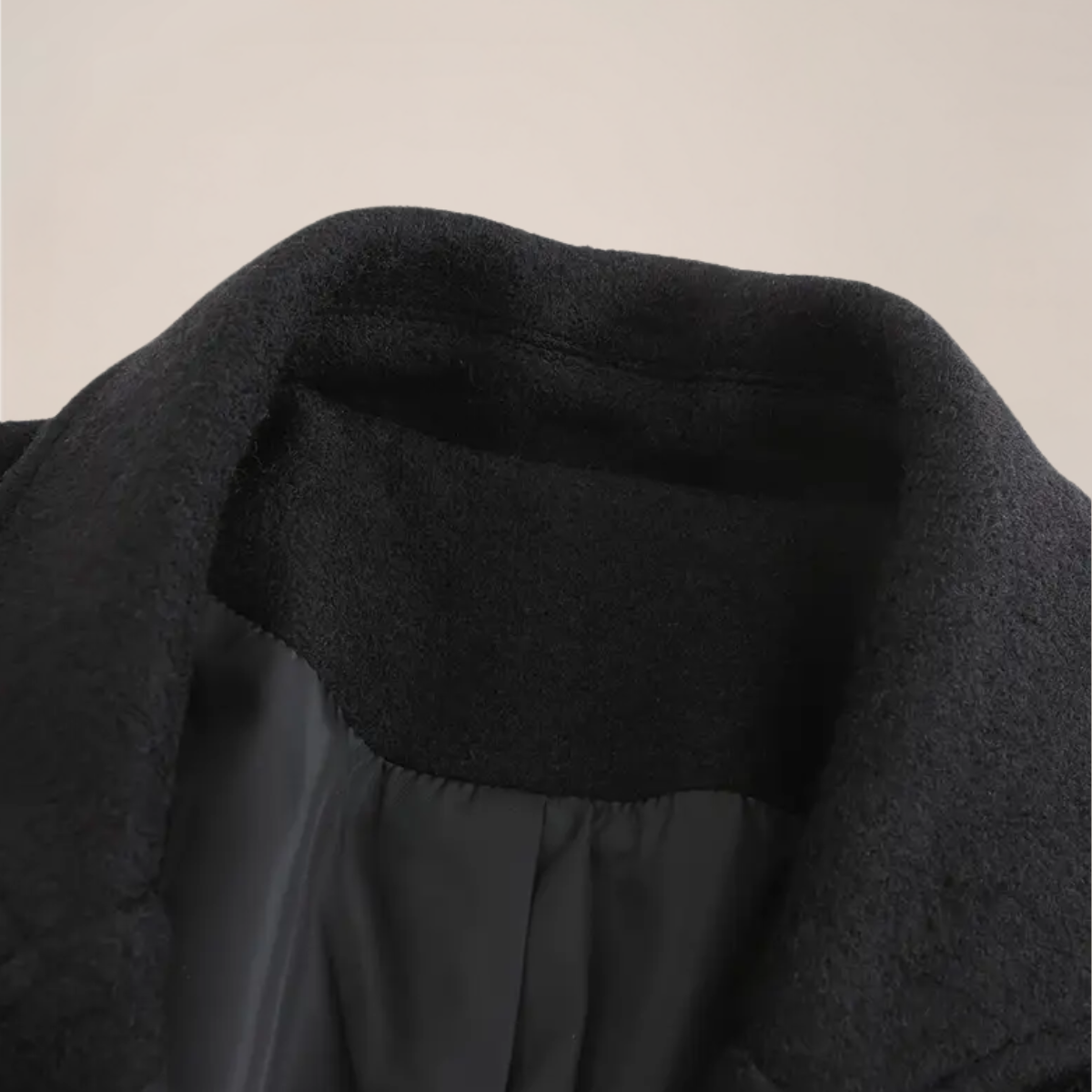 Men’s Black Double-Breasted Overcoat – Stylish Long Coat for Office & Winter Events