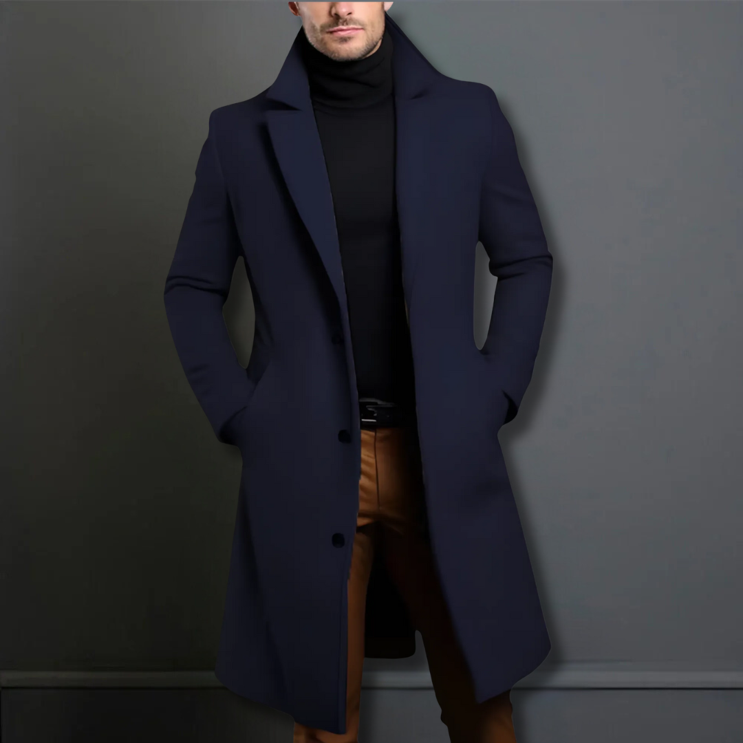 Men’s Classic Overcoat for Year-Round Formal Wear