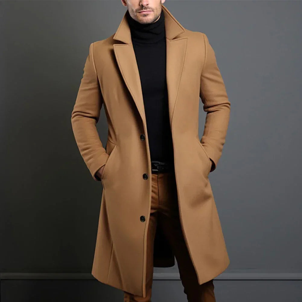 Men’s Classic Overcoat for Year-Round Formal Wear