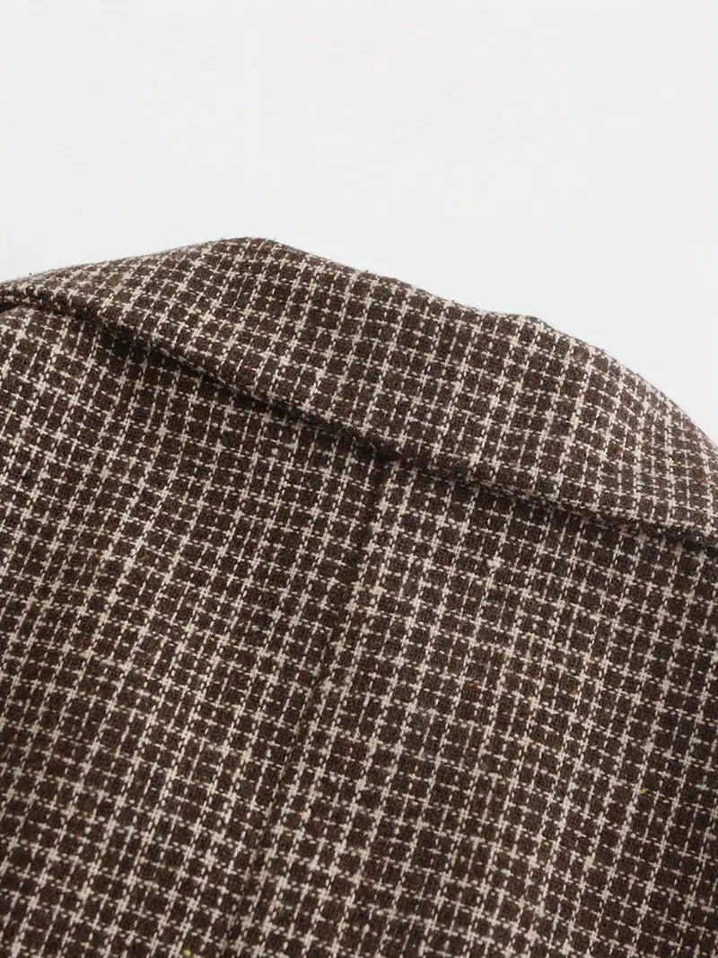 Men’s Slim Fit Check Blazer for Smart Casual Events