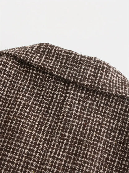 Men’s Slim Fit Check Blazer for Smart Casual Events