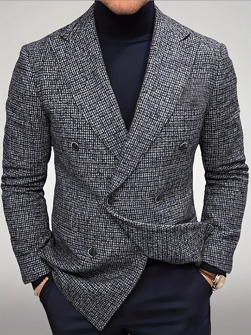 Men’s Slim Fit Check Blazer for Smart Casual Events
