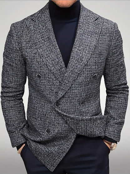 Men’s Slim Fit Check Blazer for Smart Casual Events