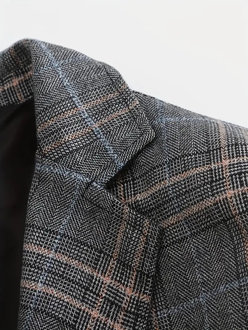 Men's Checked Blazer Jacket - Heritage Style for Business and Smart Events