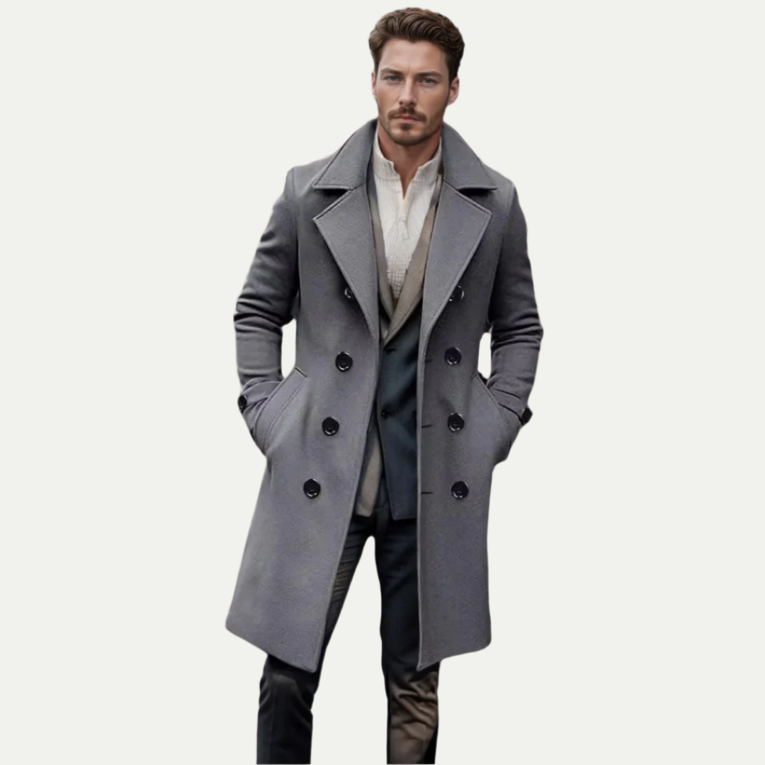 Men's Longline Trench Coat - Italian Style for Any Occasion