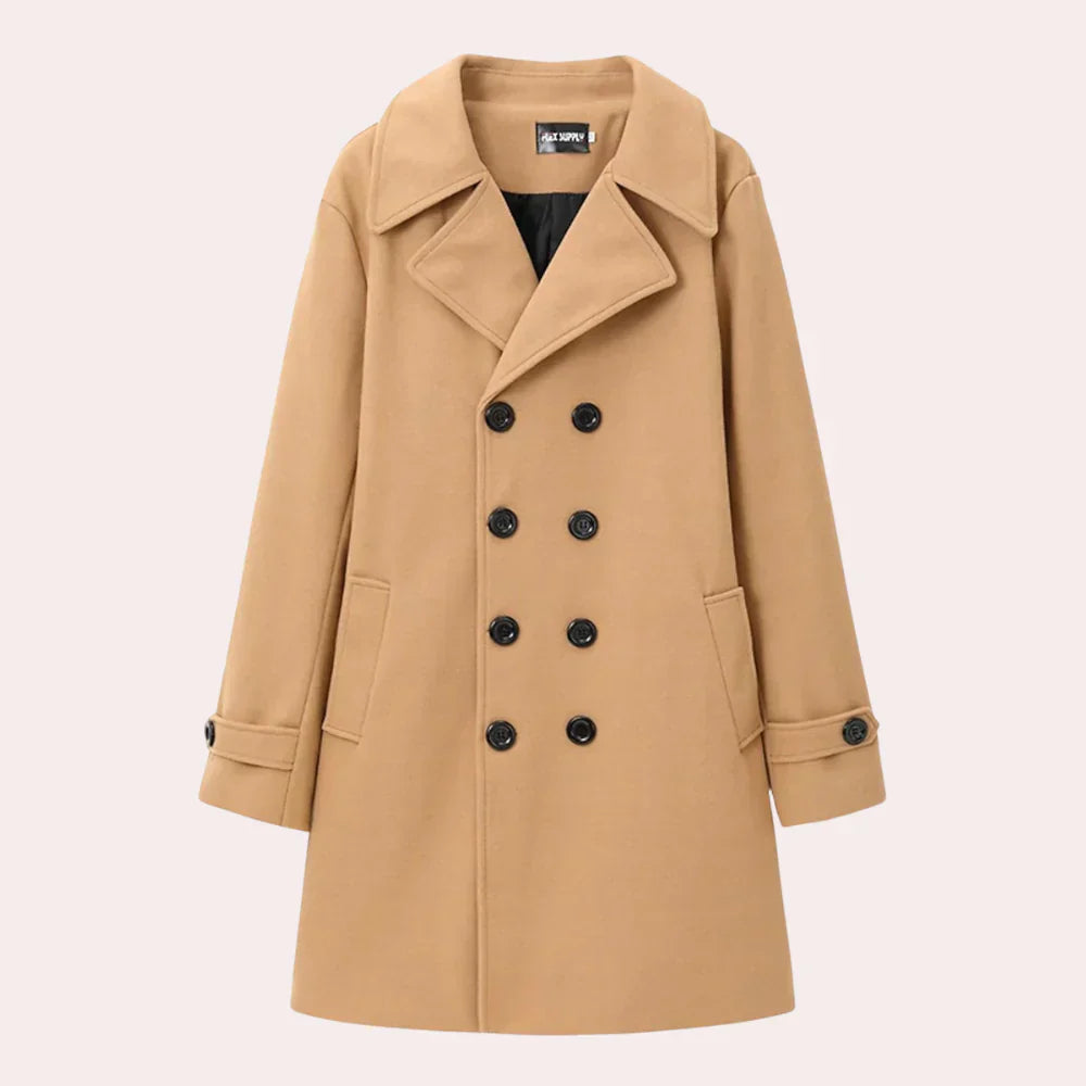 Men’s Double-Breasted Overcoat for Year-Round Wear