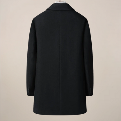 Men’s Herringbone Car Coat – Stylish Point Collar