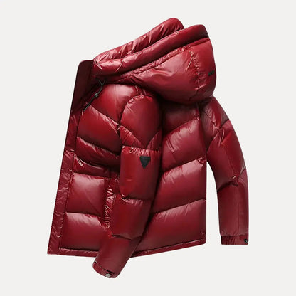 Men's Quilted Hooded Puffer Jacket for Winter Adventures