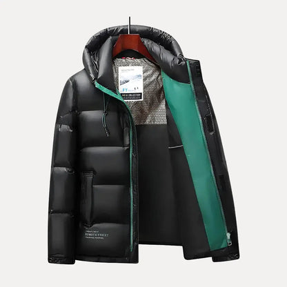Men's Quilted Hooded Puffer Jacket for Winter Adventures