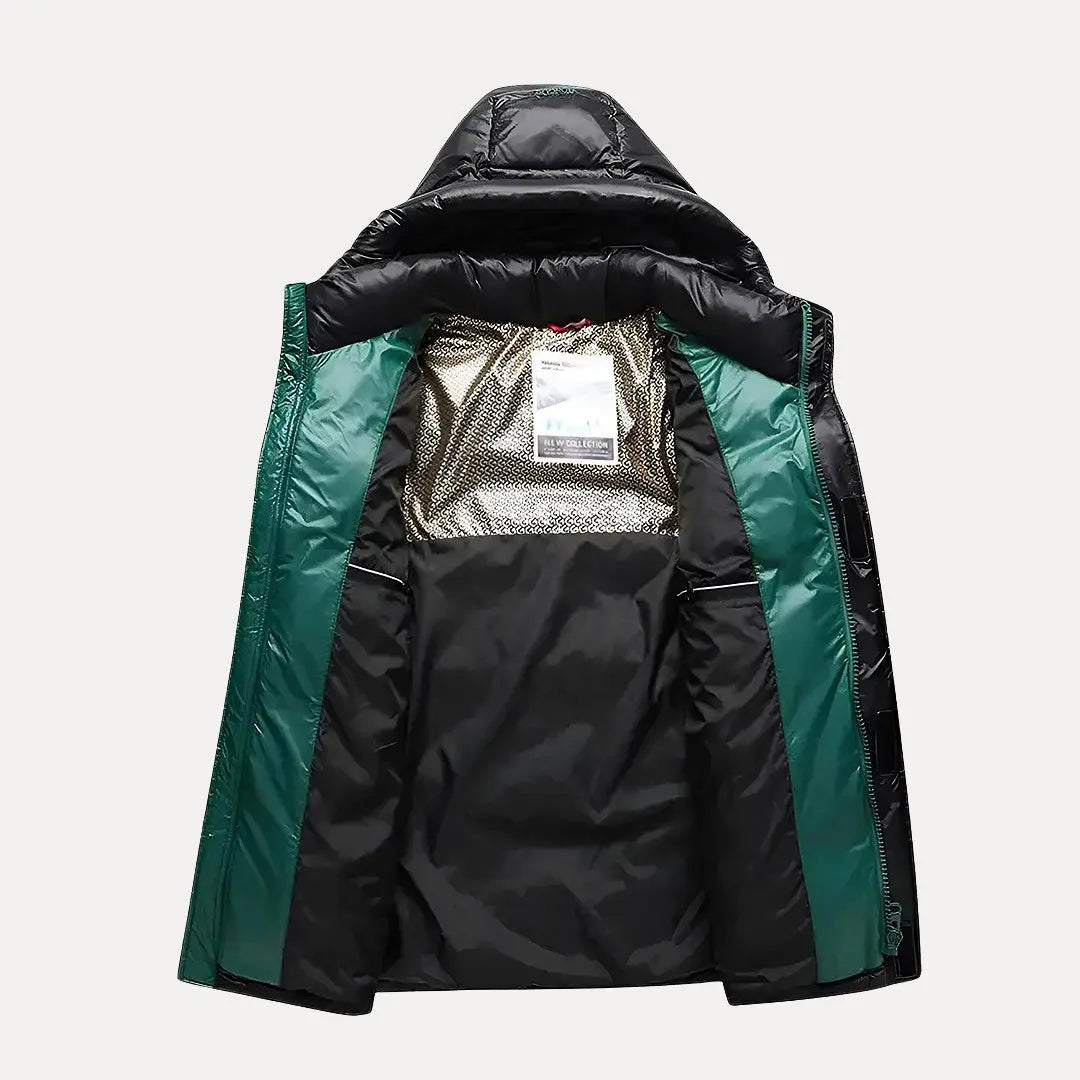 Men's Quilted Hooded Puffer Jacket for Winter Adventures