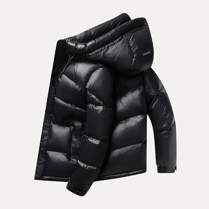 Men's Quilted Hooded Puffer Jacket for Winter Adventures