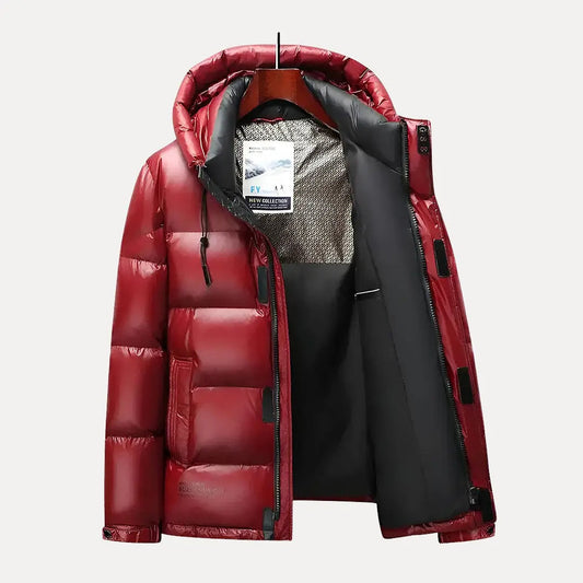 Men's Quilted Hooded Puffer Jacket for Winter Adventures