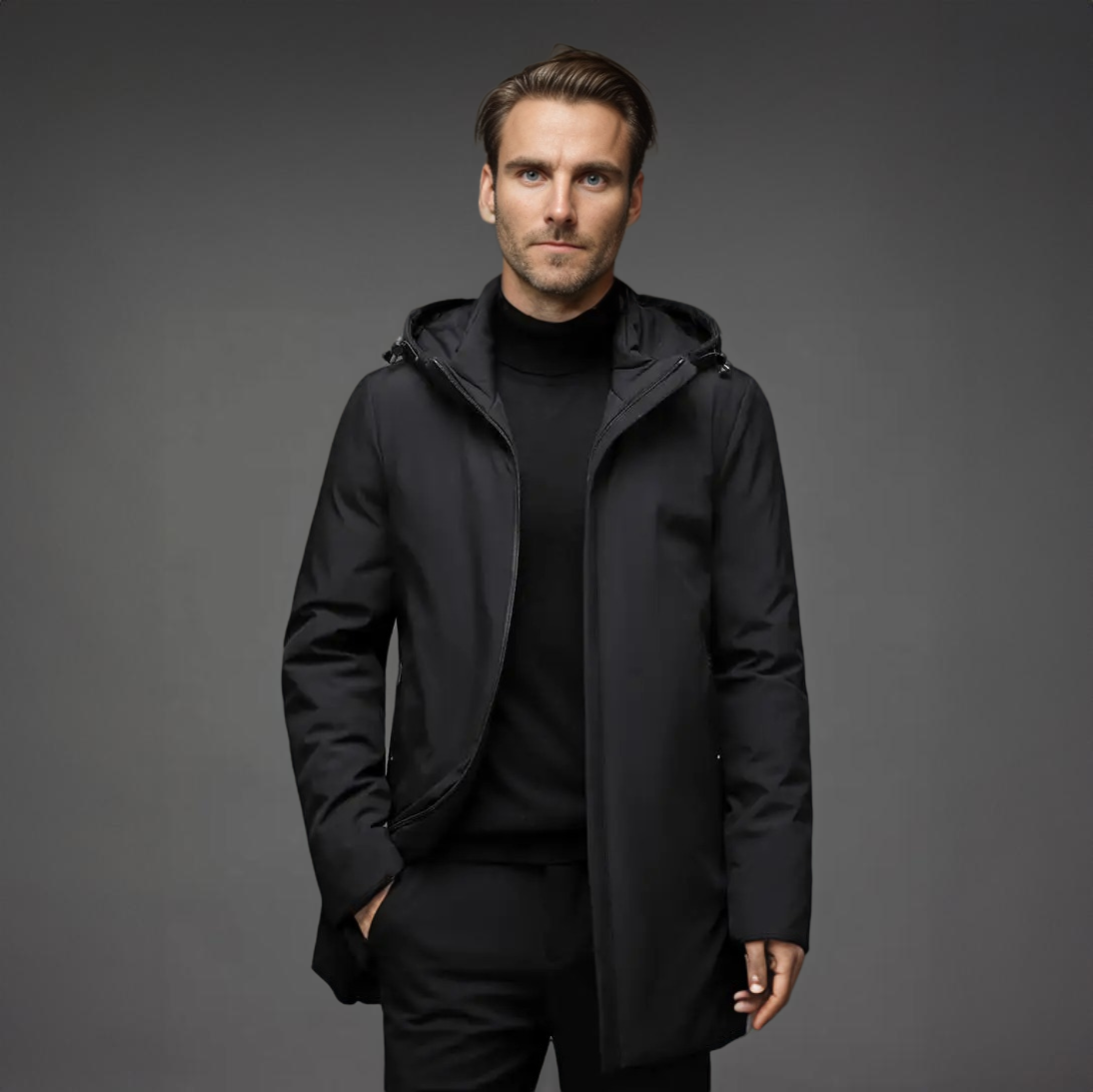Men’s Hooded Winter Jacket - Stylish Insulated Outerwear