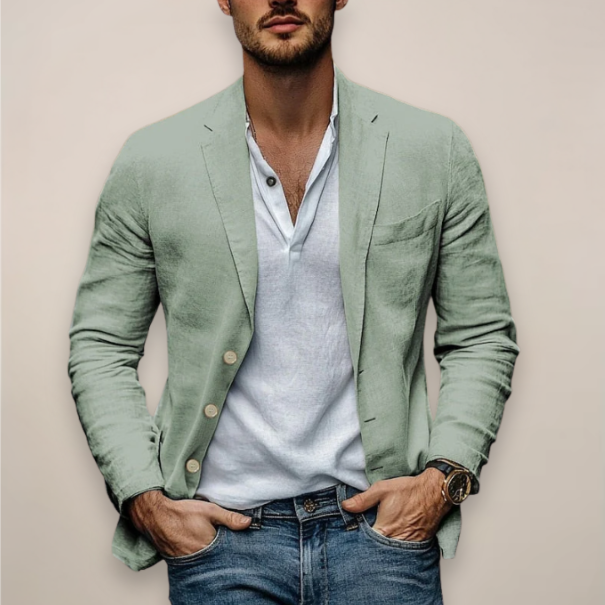 Men's Linen Blazer for Stylish Summer Events