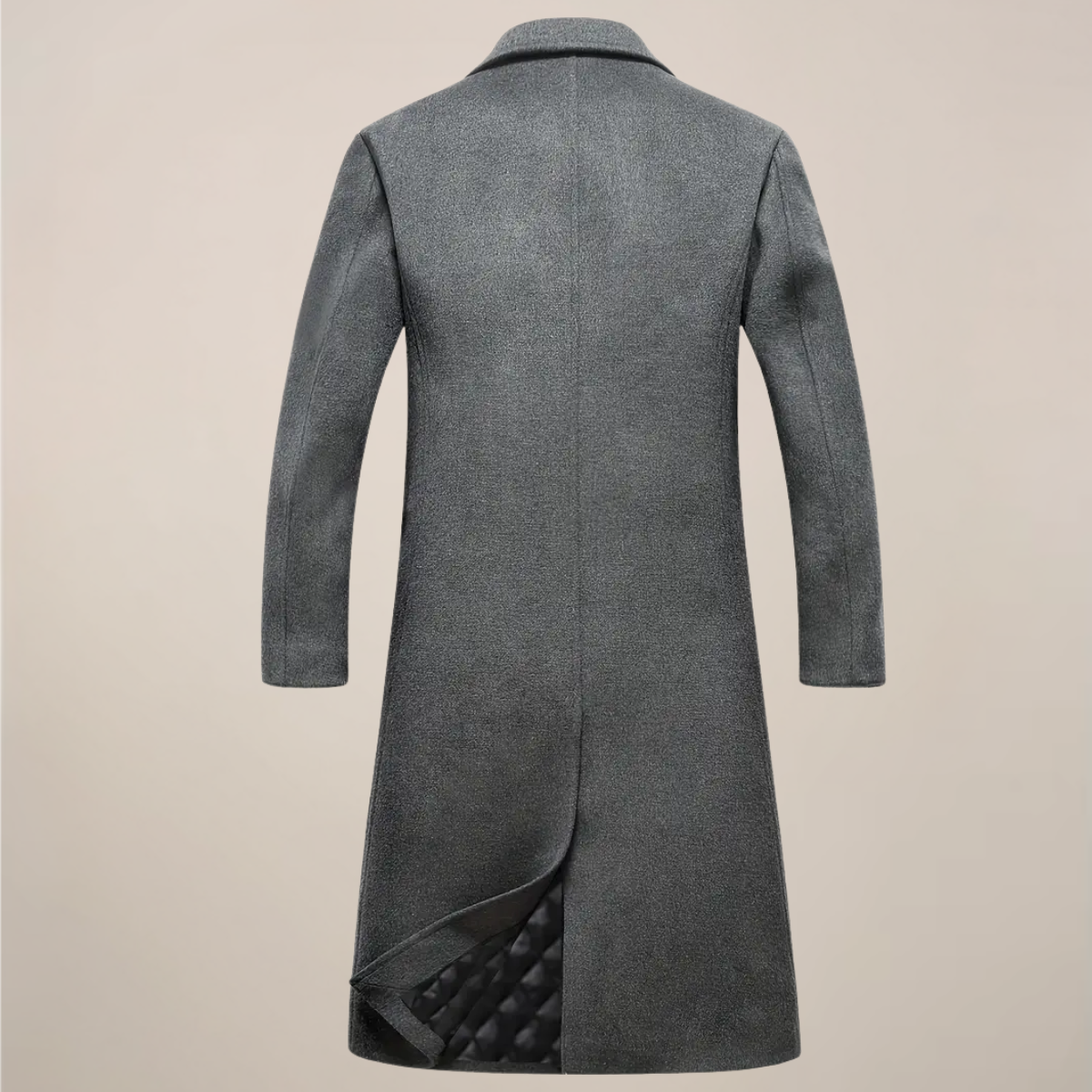 Men’s Classic Lapel Long Overcoat for Autumn & Winter Wear