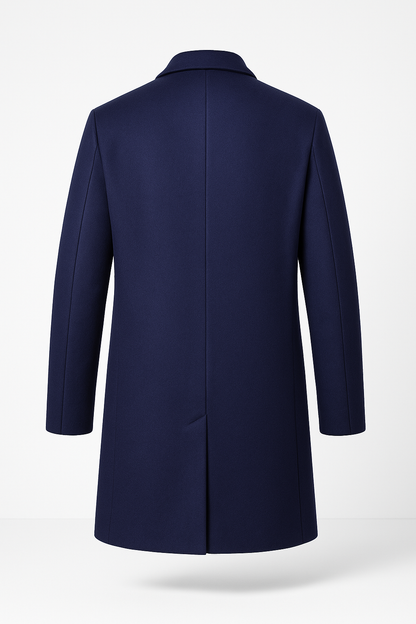 Men's Classic Long Overcoat - Stylish Notch Lapel Design