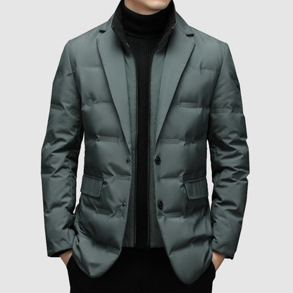 Men’s Notch Lapel Padded Jacket for Stylish Occasions