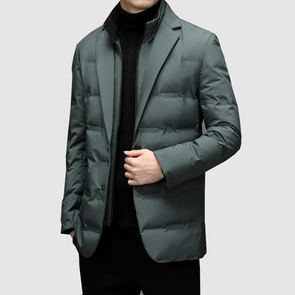 Men’s Notch Lapel Padded Jacket for Stylish Occasions
