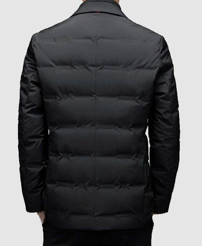 Men’s Notch Lapel Padded Jacket for Stylish Occasions