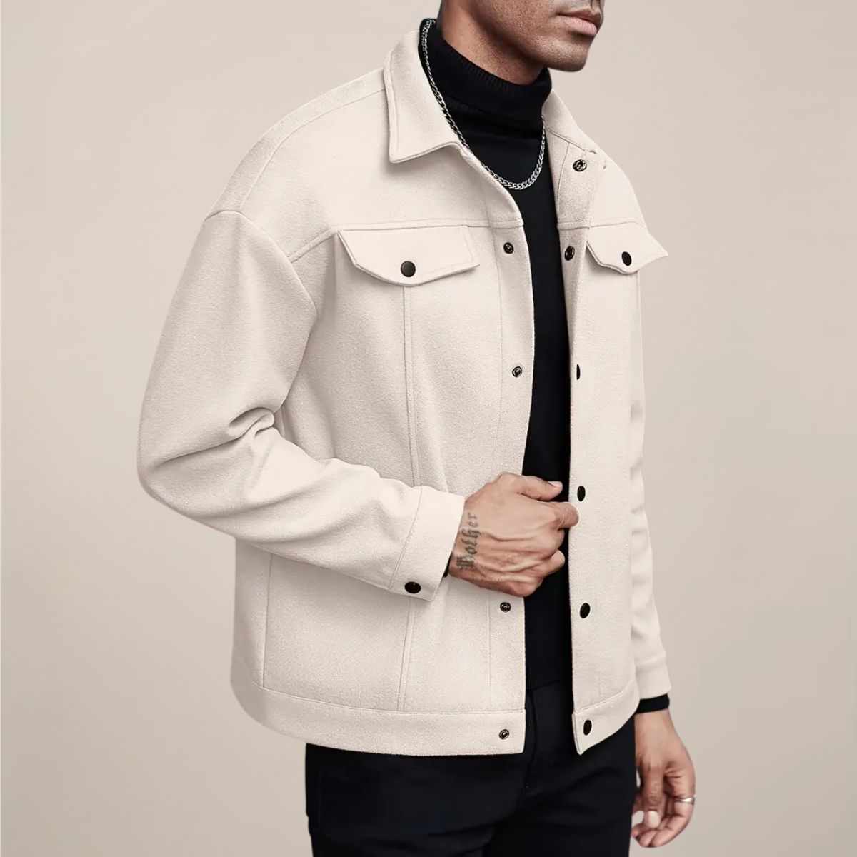 Men's Stylish Button-Up Jacket for Autumn & Winter Wear