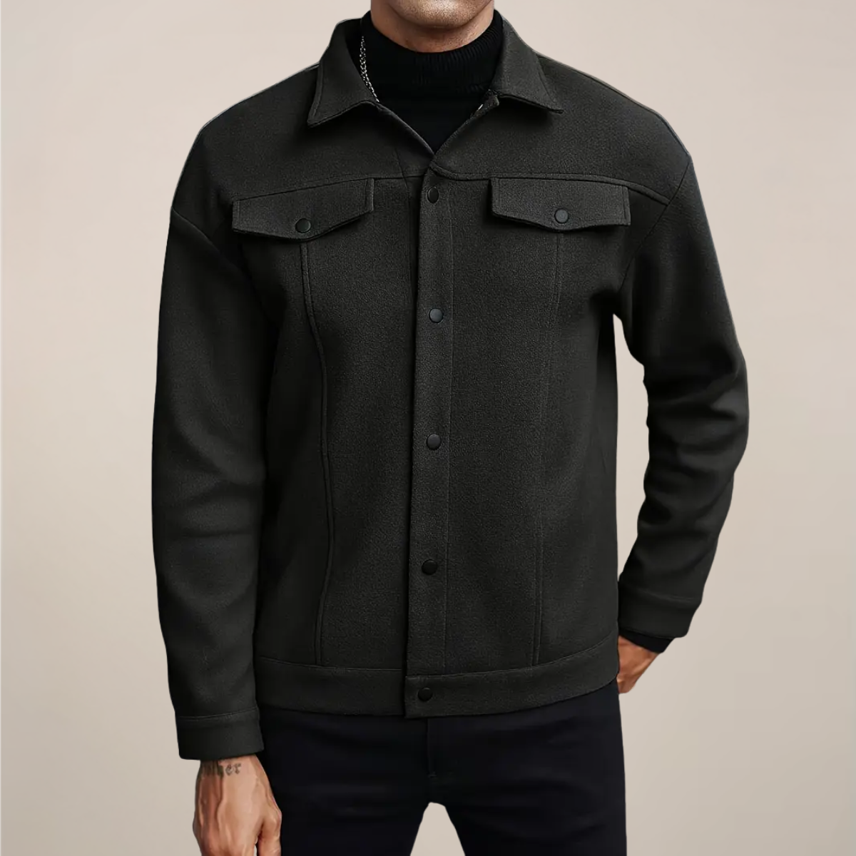 Men's Stylish Button-Up Jacket for Autumn & Winter Wear