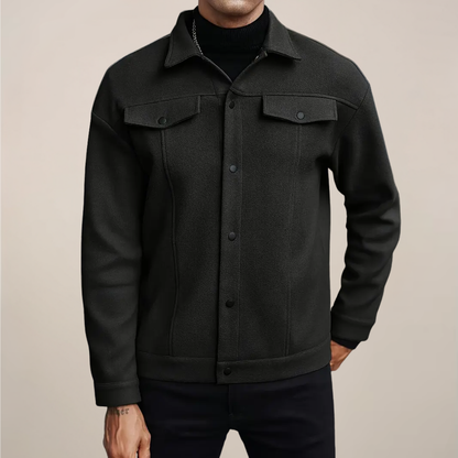 Men's Stylish Button-Up Jacket for Autumn & Winter Wear