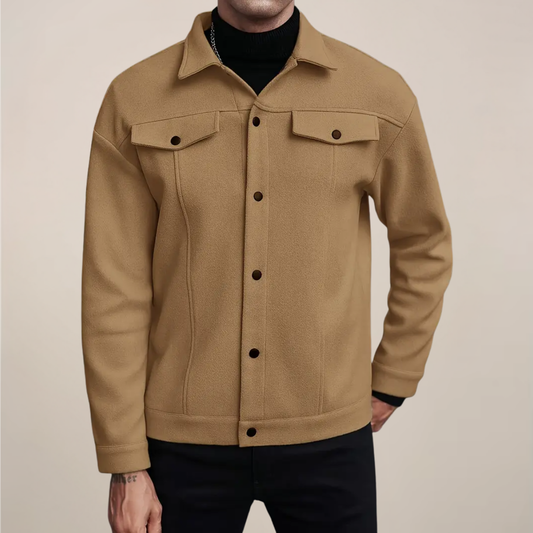 Men's Stylish Button-Up Jacket for Autumn & Winter Wear