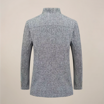 Men's Stand Collar Jacket – Stylish Single-Breasted Design for Any Occasion