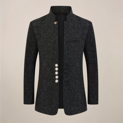 Men's Stand Collar Jacket – Stylish Single-Breasted Design for Any Occasion
