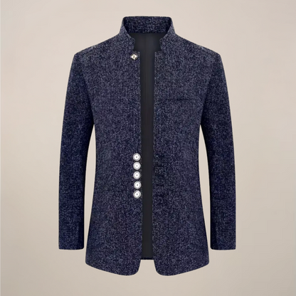 Men's Stand Collar Jacket – Stylish Single-Breasted Design for Any Occasion