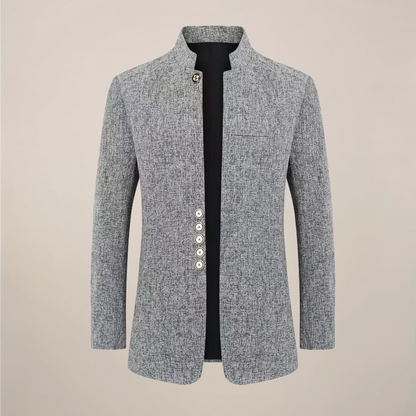 Men's Stand Collar Jacket – Stylish Single-Breasted Design for Any Occasion