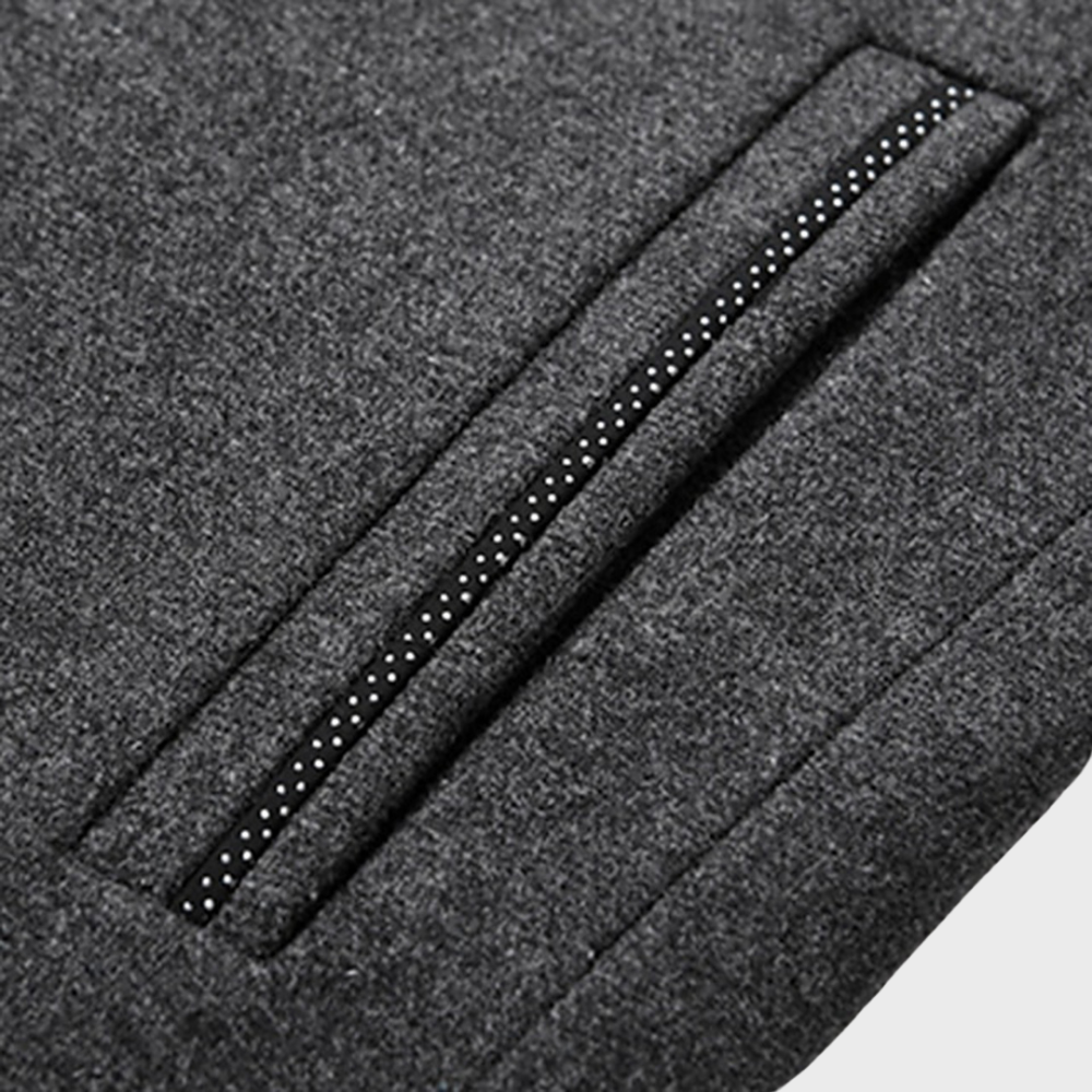 Men’s Stand Collar Business Coat with Side Pockets for Stylish Occasions