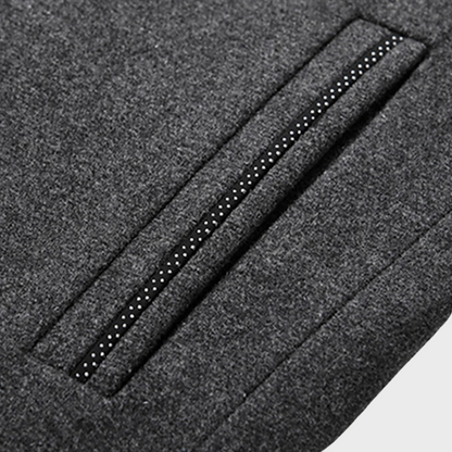 Men’s Stand Collar Business Coat with Side Pockets for Stylish Occasions