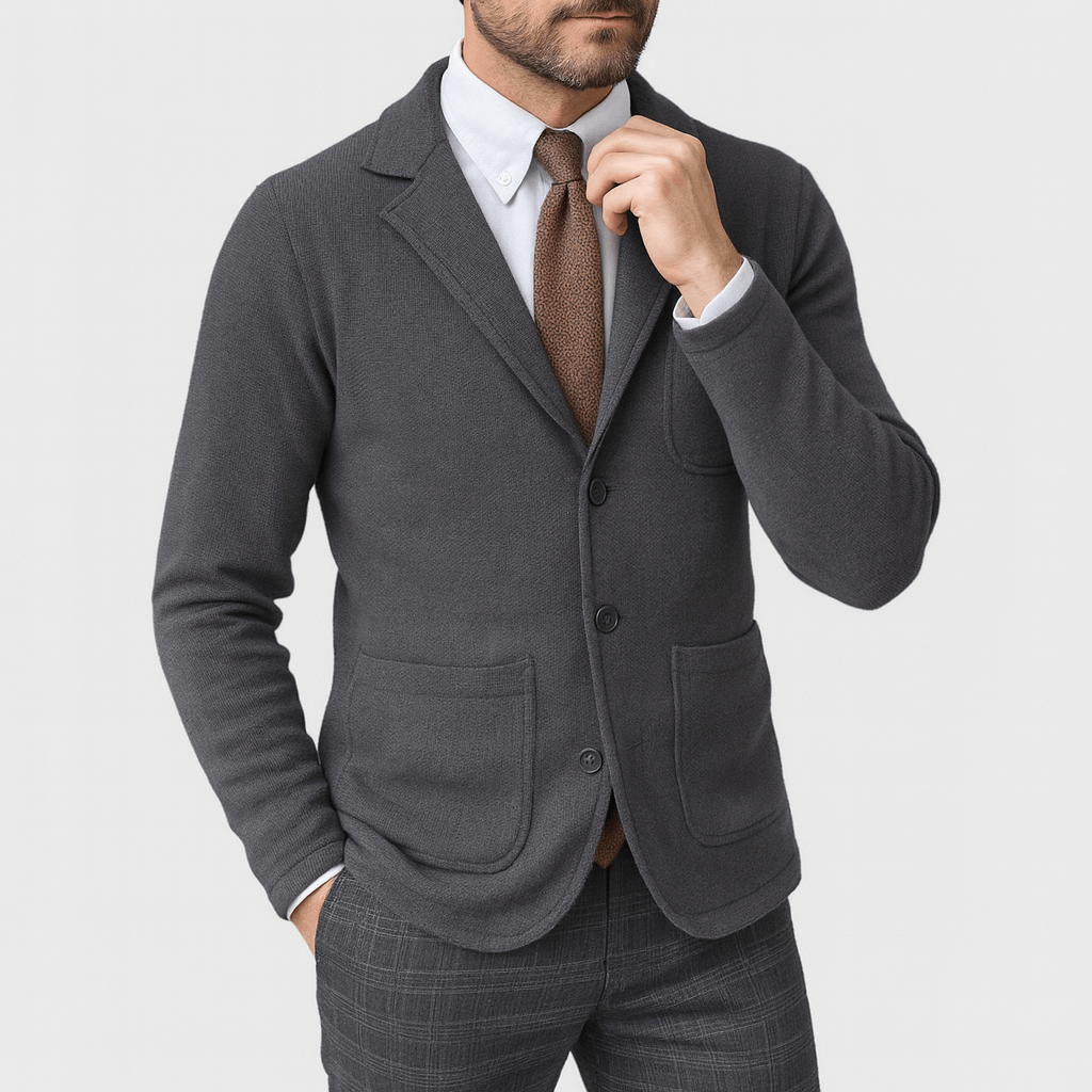 Men's Classic Blazer - Stylish Single-Breasted Design for Any Occasion