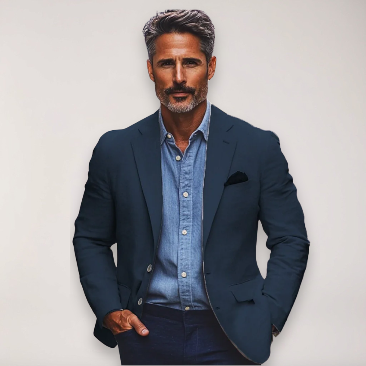 Men's Smart Casual Blazer in Beige, Navy, Blue, and Grey - Ideal for Office and Events